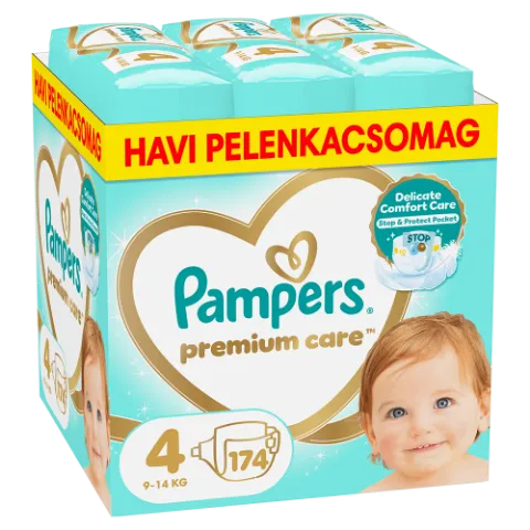 Pampers Premium Care, Méret: 4, 174 Pelenka, 9kg-14kg termékhez kapcsolódó kép