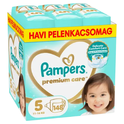 Pampers Premium Care, Méret: 5, 148 Pelenka, 11kg-16kg termékhez kapcsolódó kép