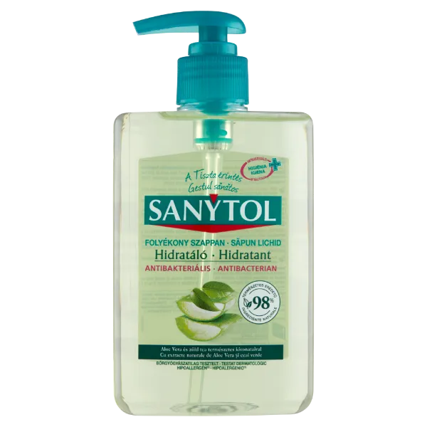 Sanytol Antibakteriális Folyékony Szappan Zöld Tea és aloe vera 250ml termékhez kapcsolódó kép