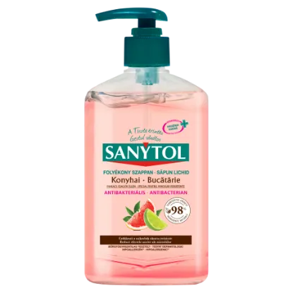 Sanytol Antibakteriális Folyékony Szappan Konyhai Grapefruit és Lime 250ml termékhez kapcsolódó kép