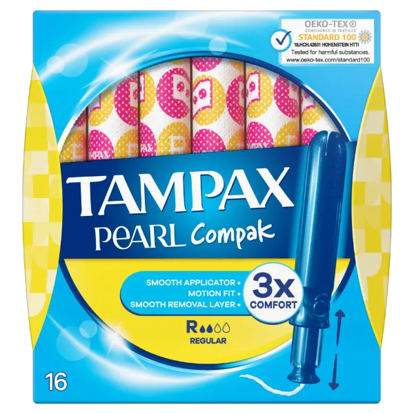 Tampax Pearl Compak Regular Applikátoros Tampon, 16 db termékhez kapcsolódó kép