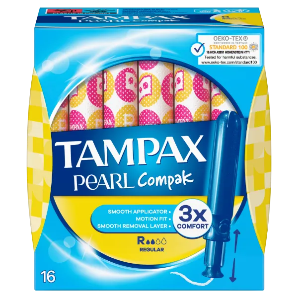 Tampax Pearl Compak Regular Applikátoros Tampon, 16 db termékhez kapcsolódó kép