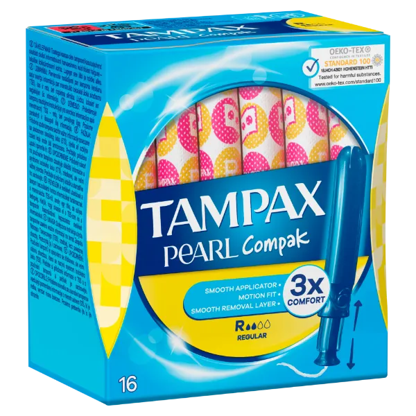 Tampax Pearl Compak Regular Applikátoros Tampon, 16 db termékhez kapcsolódó kép