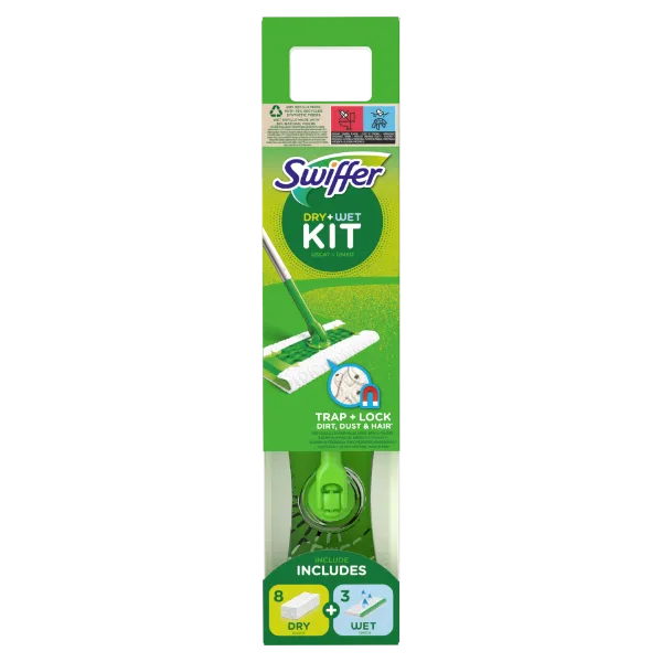 Swiffer Sweeper Kezdőkészet: 1 db Felmosó, 8 db Száraz És 3 db Nedves Felmosókendő Utántöltő termékhez kapcsolódó kép