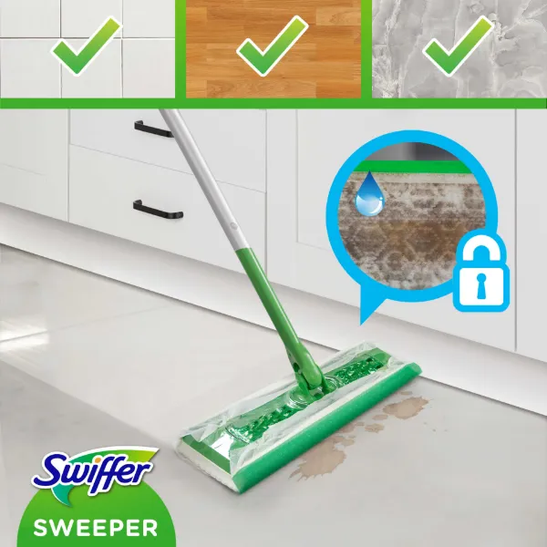 Swiffer Sweeper Kezdőkészet: 1 db Felmosó, 8 db Száraz És 3 db Nedves Felmosókendő Utántöltő termékhez kapcsolódó kép