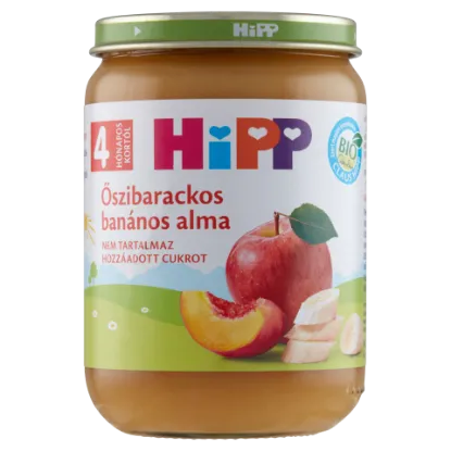 HiPP BIO bébidesszert 190 g őszibarackos banános alma 4 hó+ termékhez kapcsolódó kép