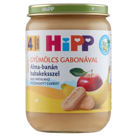HiPP BIO bébidesszert 190 g alma-banán babakeksszel 4 hó+ termékhez kapcsolódó kép
