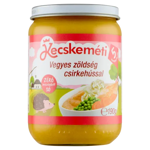 Kecskeméti bébiétel 190 g vegyes zöldség csirkehússal 5 hó+ termékhez kapcsolódó kép