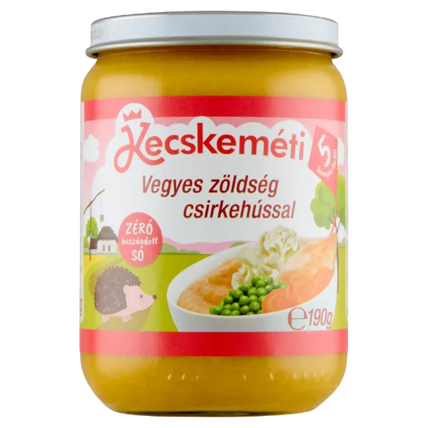 Kecskeméti bébiétel 190 g vegyes zöldség csirkehússal 5 hó+ termékhez kapcsolódó kép