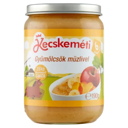 Kecskeméti bébidesszert 190 g gyümölcsök müzlivel 6 hó+ termékhez kapcsolódó kép
