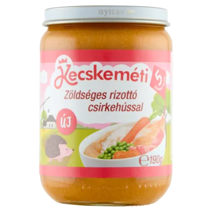 Kecskeméti bébiétel 190 g zöldséges rizottó csirkehússal 5 hó+ termékhez kapcsolódó kép