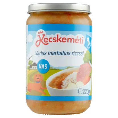 Kecskeméti bébiétel 220 g vadas marhahús rizzsel 8 hó+ termékhez kapcsolódó kép