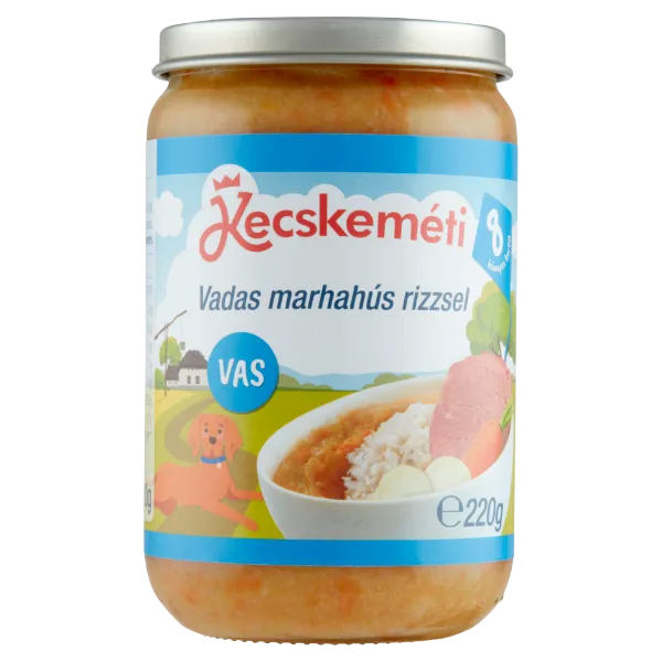 Kecskeméti bébiétel 220 g vadas marhahús rizzsel 8 hó+ termékhez kapcsolódó kép