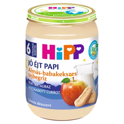 HiPP Jó Éjt Papi BIO bébidesszert 190 g almás-babakekszes tejbegríz 6 hó+ termékhez kapcsolódó kép