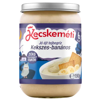Kecskeméti Jó éjt bébidesszert 190 g tejbegríz kekszes-banános 6 hó+ termékhez kapcsolódó kép