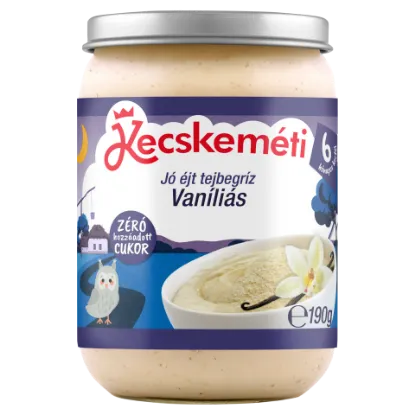 Kecskeméti Jó éjt bébidesszert 190 g tejbegríz vaníliás 6 hó+ termékhez kapcsolódó kép