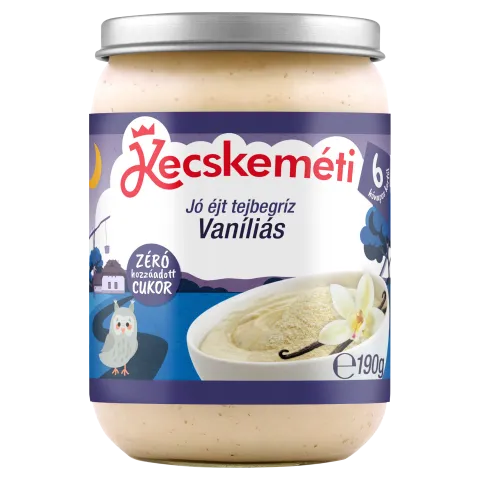 Kecskeméti Jó éjt bébidesszert 190 g tejbegríz vaníliás 6 hó+ termékhez kapcsolódó kép