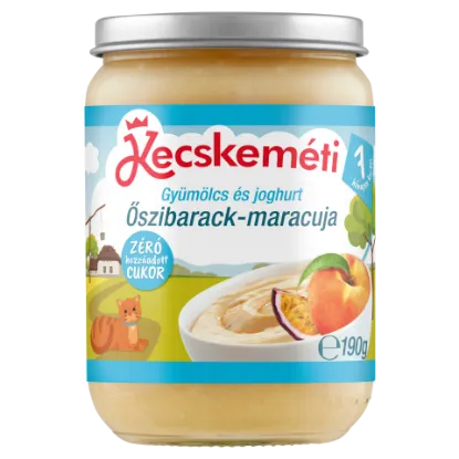 Kecskeméti bio gyümölcs és joghurt bébidesszert 190 g őszibarack-maracuja 7 hó+ termékhez kapcsolódó kép
