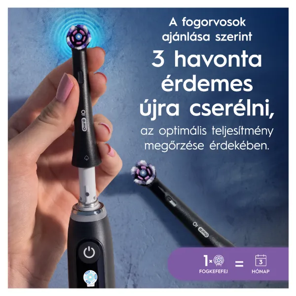 Oral-B iO Series Radiant White, Fekete, Eredeti Fogfehérítő Fogkefefej, 4 termékhez kapcsolódó kép
