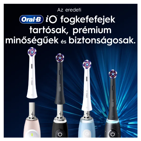 Oral-B iO Series Radiant White, Fekete, Eredeti Fogfehérítő Fogkefefej, 4 termékhez kapcsolódó kép
