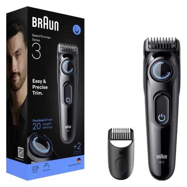 Braun Series 3 Szakállvágó, +2 Formázóeszköz, 20 Hosszbeállítás, Éles Pengék, BT3500, Fekete termékhez kapcsolódó kép