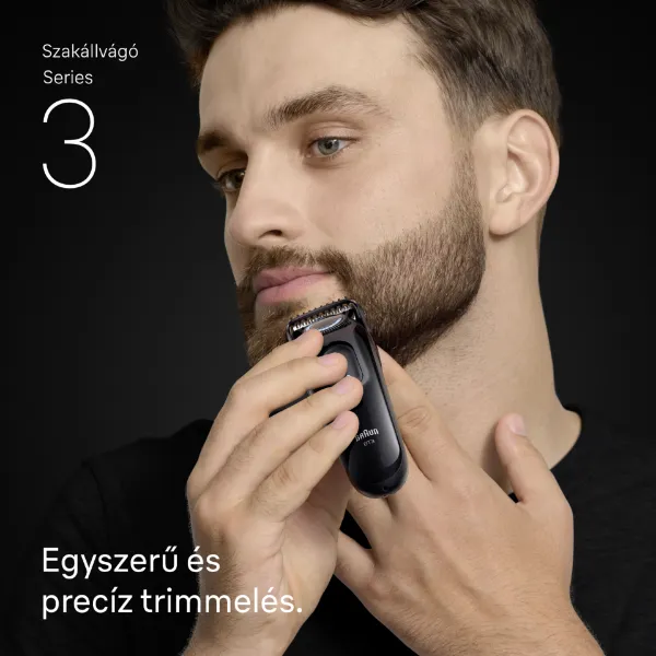Braun Series 3 Szakállvágó, +2 Formázóeszköz, 20 Hosszbeállítás, Éles Pengék, BT3500, Fekete termékhez kapcsolódó kép