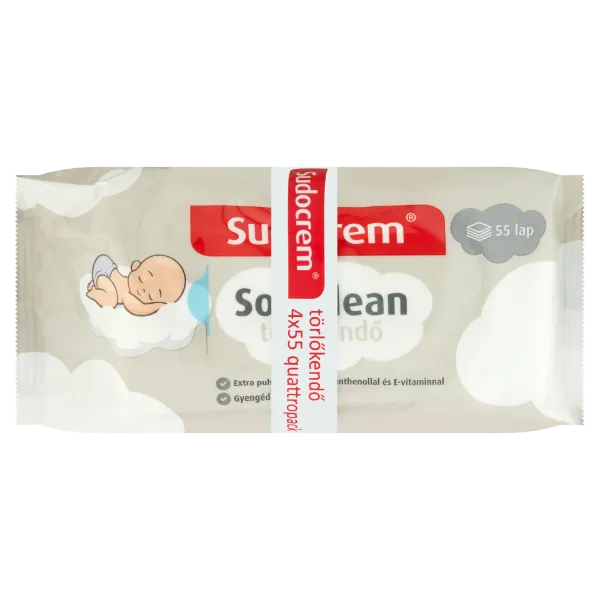Sudocrem Soft Clean törlőkendő 4 x 55 db termékhez kapcsolódó kép