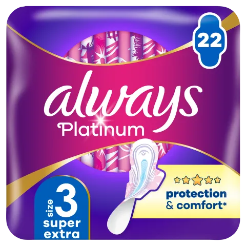 Always Platinum Egészségügyi Betét Super Extra (3-as méret), 22 db Betét termékhez kapcsolódó kép
