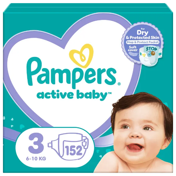 Pampers Active Baby 3, 152 Db Pelenka, 6kg-10kg termékhez kapcsolódó kép