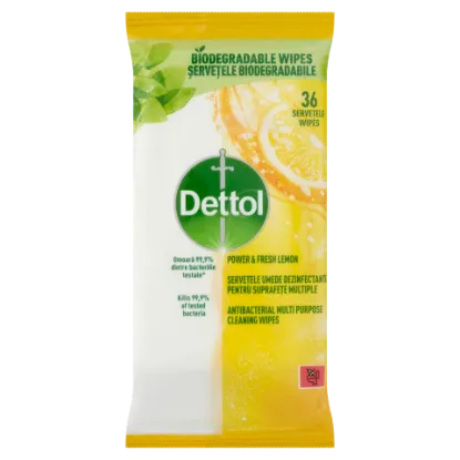 Dettol Power&Fresh univerzális felülettisztító törlőkendő Citrom 36db termékhez kapcsolódó kép
