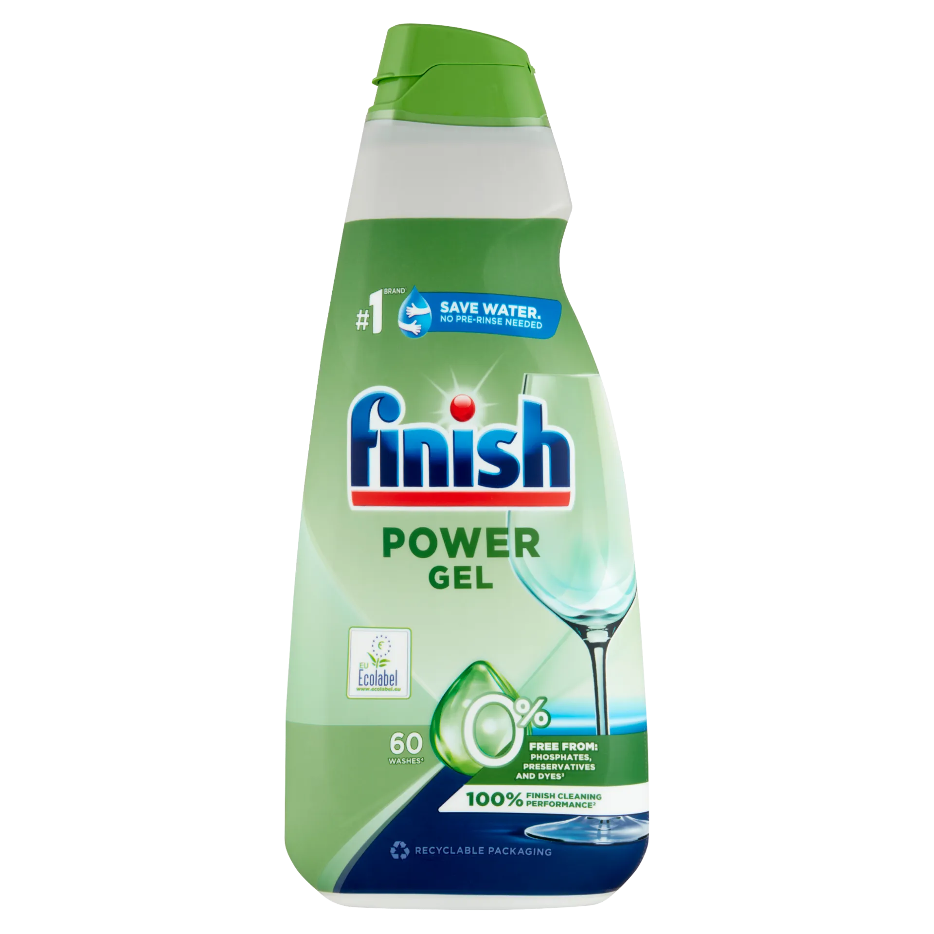 Finish Power All in 1 0% Gel gépi mosogatógél, 60 mosogatás, 900 ml