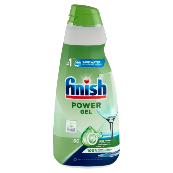 Finish Power All in 1 0% Gel gépi mosogatógél, 60 mosogatás, 900 ml termékhez kapcsolódó kép