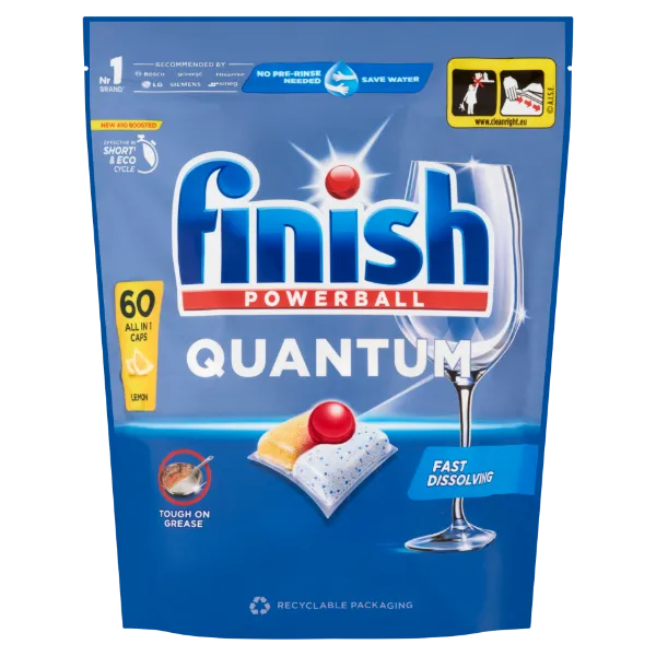 Finish Powerball Quantum All in 1 mosogatógép-kapszula, Lemon, 60 db termékhez kapcsolódó kép