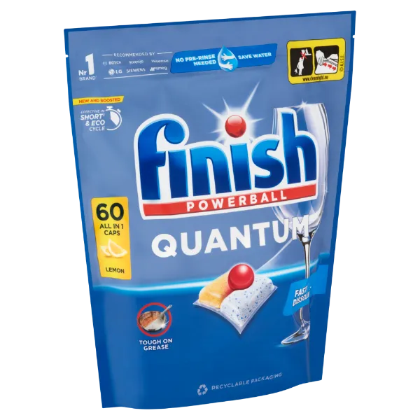 Finish Powerball Quantum All in 1 mosogatógép-kapszula, Lemon, 60 db termékhez kapcsolódó kép