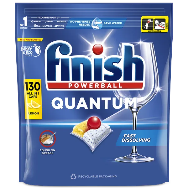 Finish Powerball Quantum All in 1 mosogatógép-kapszula, Lemon 130db termékhez kapcsolódó kép