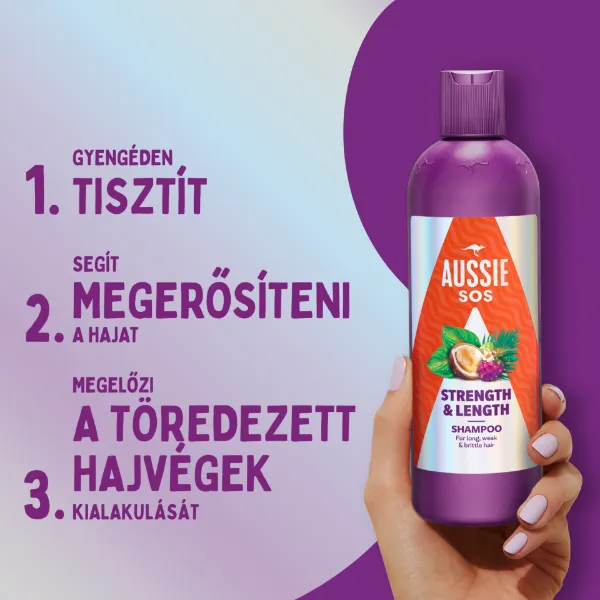 Aussie SOS sampon 300ml Strength&Length termékhez kapcsolódó kép