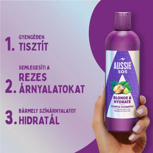 Aussie SOS sampon 300ml  Blonde&Hydrate termékhez kapcsolódó kép