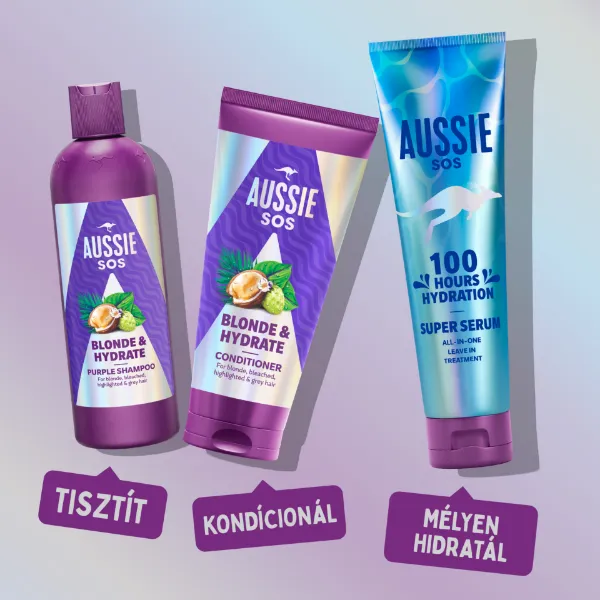 Aussie SOS sampon 300ml  Blonde&Hydrate termékhez kapcsolódó kép