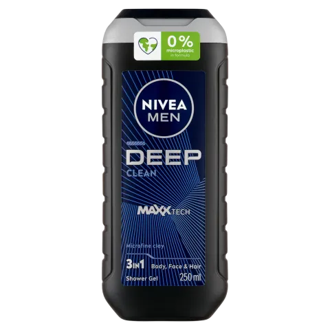 NIVEA MEN Deep Clean 3 az 1-ben tusfürdő testre, arcra, hajra 250 ml termékhez kapcsolódó kép