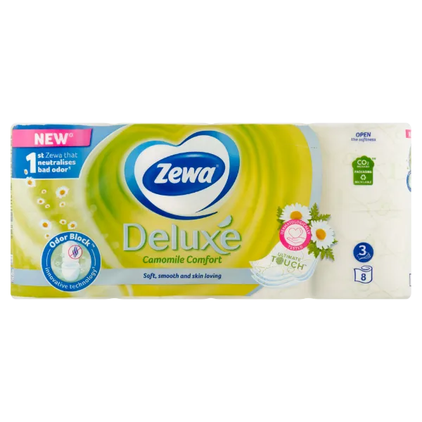 Zewa Deluxe Camomile Comfort toalettpapír 3 rétegű 8 tekercs termékhez kapcsolódó kép
