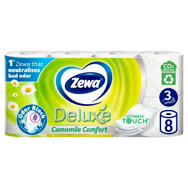 Zewa Deluxe Camomile Comfort toalettpapír 3 rétegű 8 tekercs termékhez kapcsolódó kép