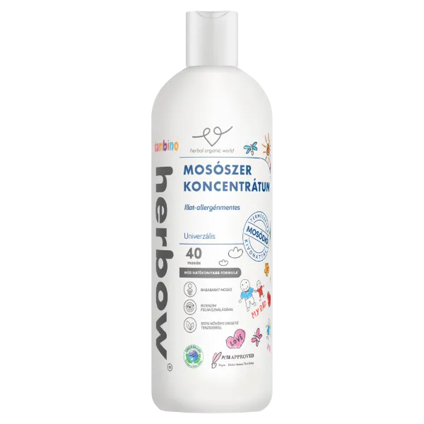 Herbow Bambino univerzális mosószer koncentrátum 40 mosás 1000 ml illat-allergénmentes termékhez kapcsolódó kép