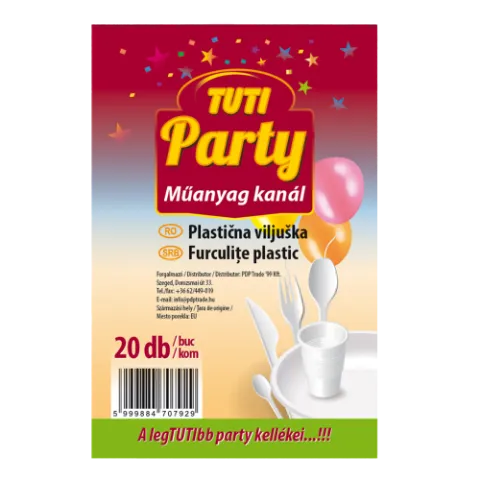 TUTI Party újrahasználható kanál műanyag (20 db-os) termékhez kapcsolódó kép