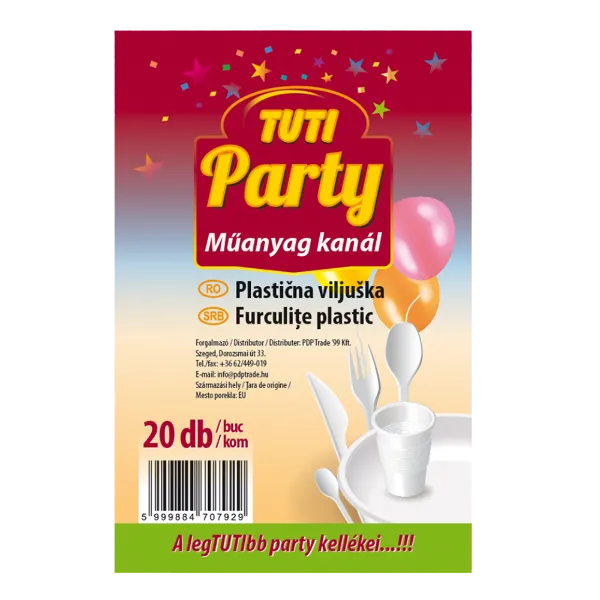TUTI Party újrahasználható kanál műanyag (20 db-os) termékhez kapcsolódó kép