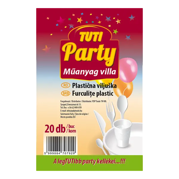 TUTI Party újrahasználható villa műanyag (20 db-os) termékhez kapcsolódó kép