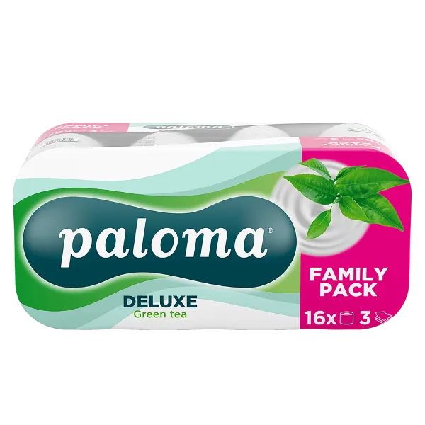 Paloma wc papír DELUXE CARE 3 rétegű 16 tek. Zöld tea termékhez kapcsolódó kép