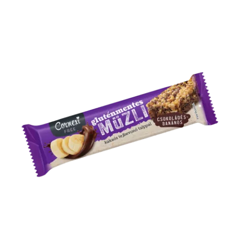 Cornexi GM csokoládés- banános müzliszelet, kakaós tejbev. talppal - Gluténmentes 25g termékhez kapcsolódó kép