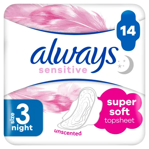 Always Ultra Sensitive Night (3-as Méret) Egészségügyi Betét, 14 db termékhez kapcsolódó kép