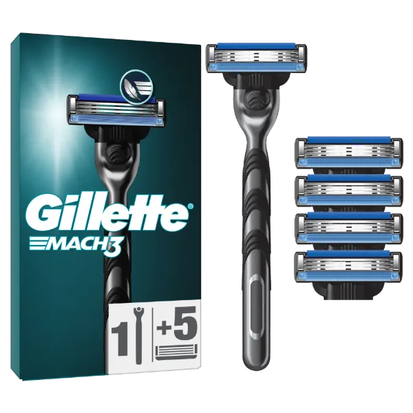 Gillette Mach3 Férfi Borotva, 1 db Gillette Borotva, 5 db Borotvabetét termékhez kapcsolódó kép