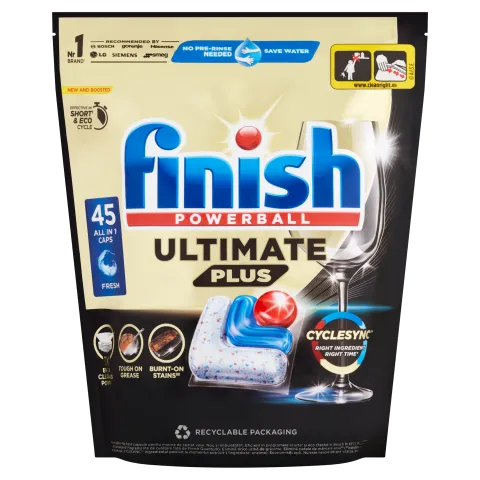 Finish Powerball Ultimate Plus Fresh mosogatógép kapszula 45 db 549 g termékhez kapcsolódó kép